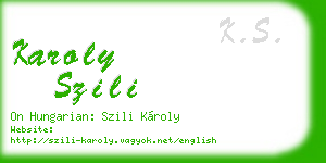 karoly szili business card