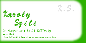 karoly szili business card